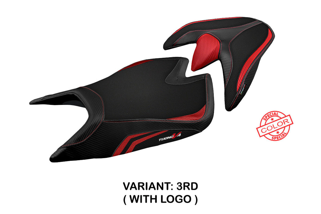 Aprilia Tuono V4 2021-2024 Seat Cover Tappezzeria Italia in Red and Black