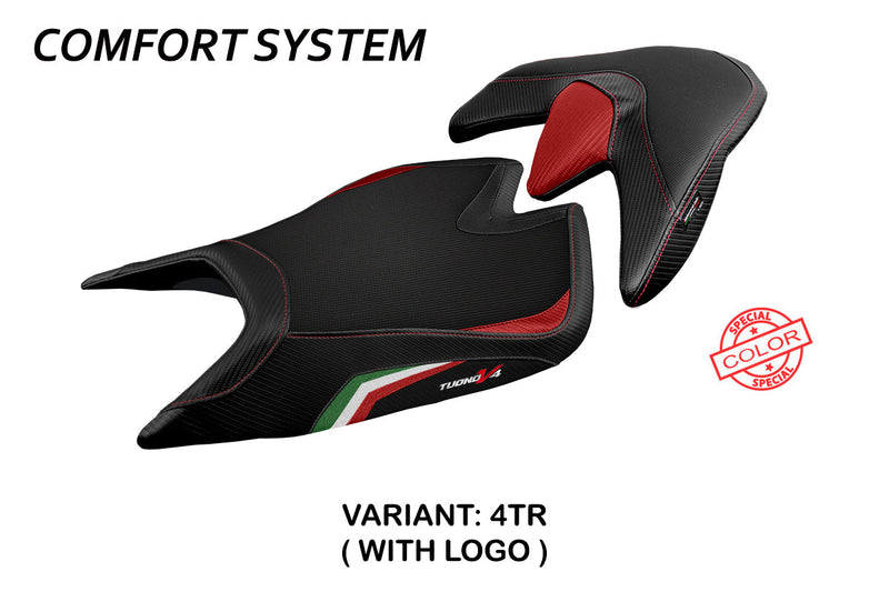Aprilia Tuono V4 2021-2024 Seat Cover Tappezzeria Italia Comfort Italy Flag in Black