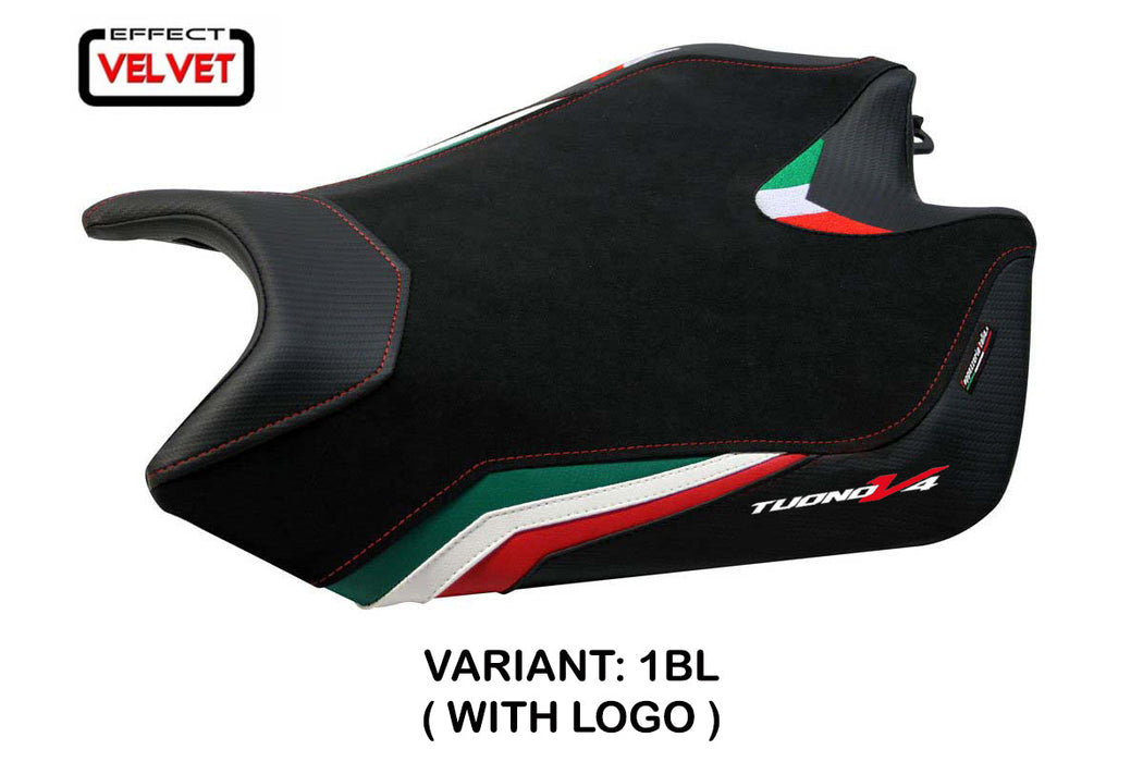 Aprilia Tuono V4 2011-2020 Seat Cover Tappezzeria Italia in Velvet Italy Flag Black