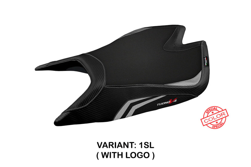 Aprilia Tuono V4 Factory 2021-2024 Seat Cover Tappezzeria Italia in Silver and Black
