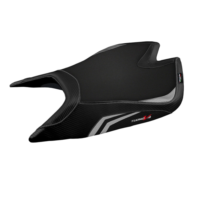 Aprilia Tuono V4 Factory 2021-2024 Seat Cover Tappezzeria Italia Comfort in Silver and Black