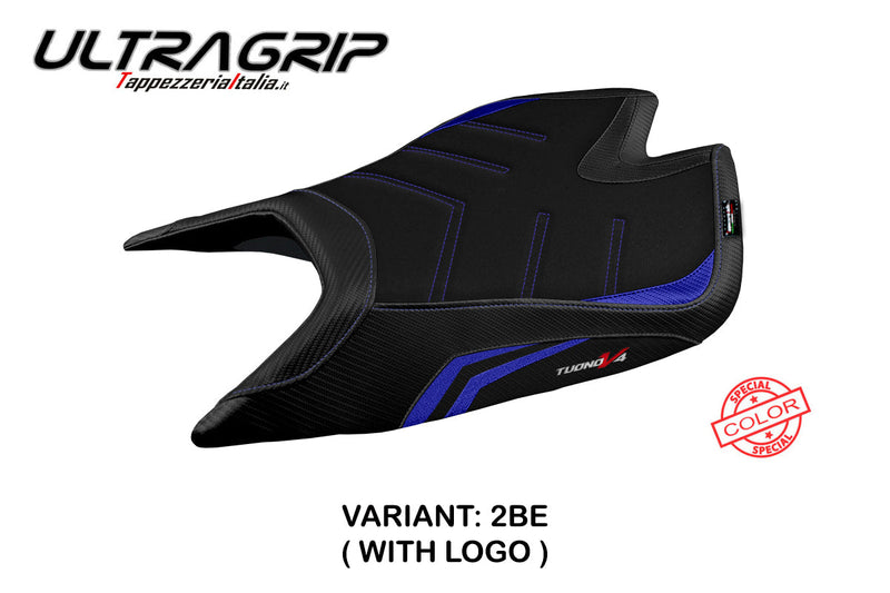 Aprilia Tuono V4 Factory 2021-2024 Seat Cover Tappezzeria Italia Ultragrip in Blue and Black