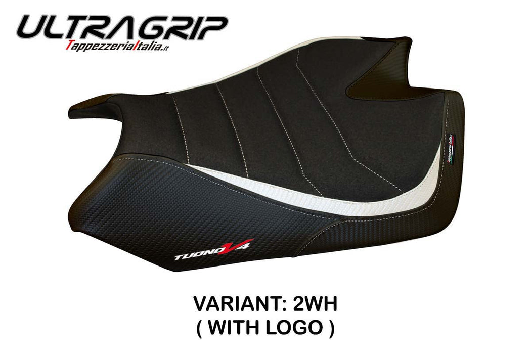 Aprilia Tuono V4 2011-2020 Seat Cover Tappezzeria Italia Ultragrip in White and Black