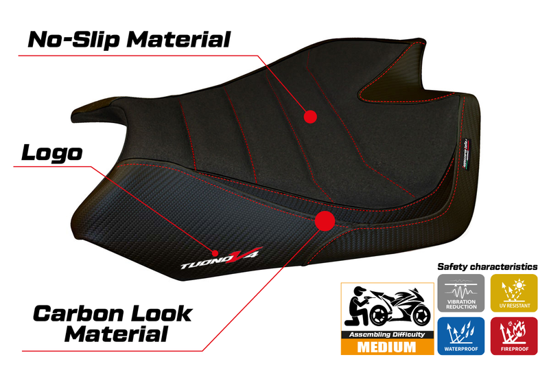 Aprilia Tuono V4 2011-2020 Seat Cover Tappezzeria Italia Ultragrip in Black