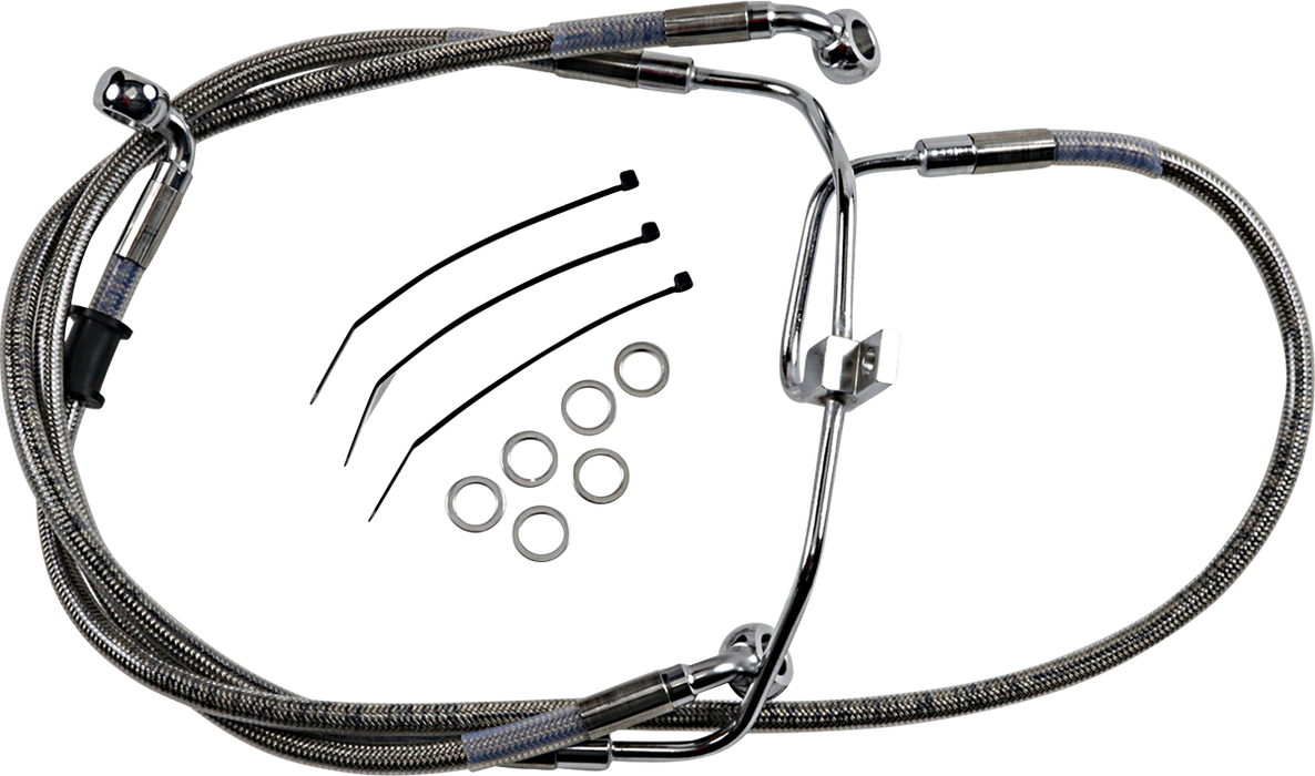 DRAG SPECIALTIES Brake Line - +6" - Stainless Steel - FXDF '08-'17 660325-6