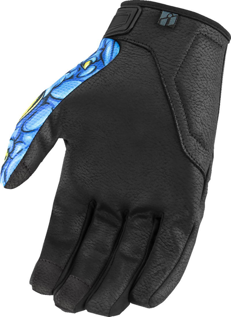 ICON Hooligan™ Kryola Kreep Motorcycle Gloves - Blue - Medium 3301-4723