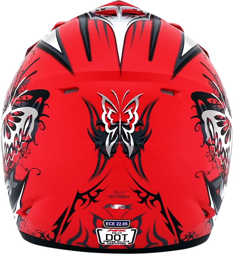 AFX FX-17 Motorcycle Helmet - Butterfly - Matte Ferrari Red - Small 0110-7117