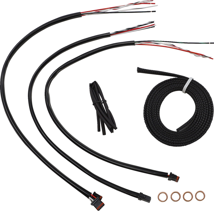 LA CHOPPERS Handlebar Cable/Brake Line Kit- Quick Connect - Complete - 15" - 17" Ape Hanger Handlebars - Black LA-8156KT2-16B