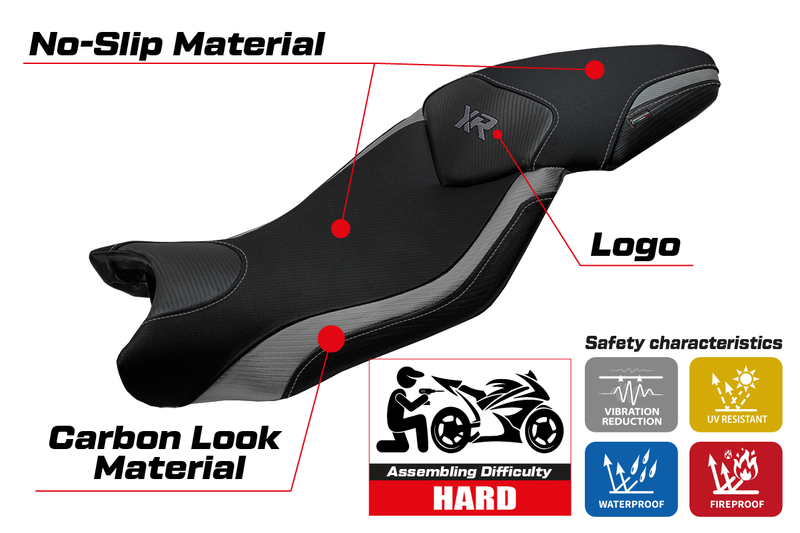 BMW S1000XR 2015-2019 Seat Cover Tappezzeria Italia in Grey and Black