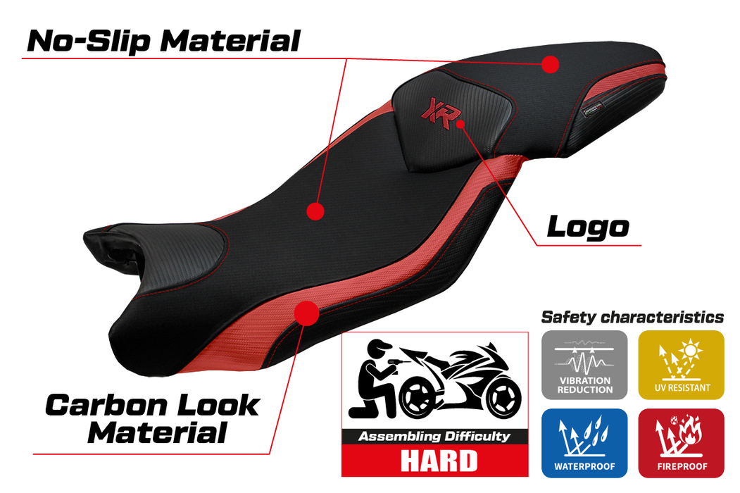 BMW S1000XR 2015-2019 Seat Cover Tappezzeria Italia in Red and Black