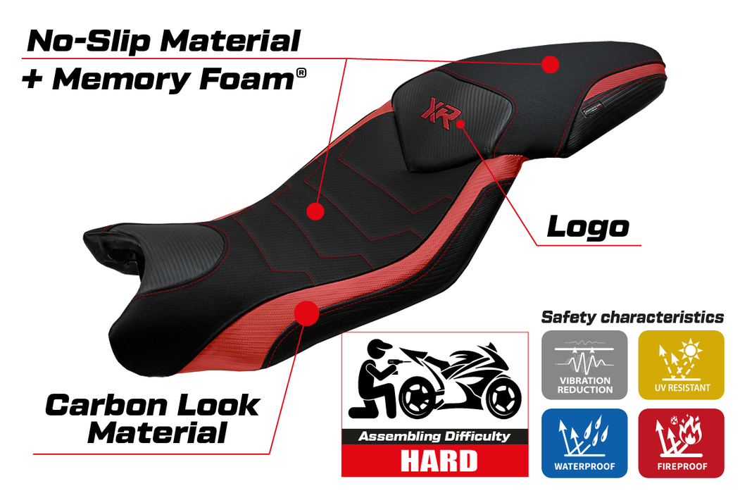 BMW S1000XR 2015-2019 Seat Cover Tappezzeria Italia Comfort in Red and Black
