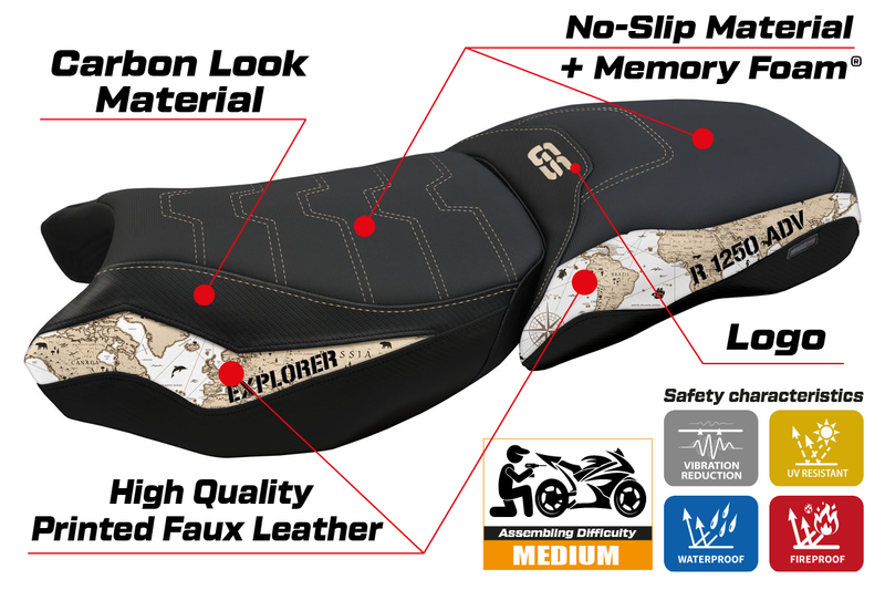 BMW R1250GS Adventure 2019-2024 Seat Cover Tappezzeria Italia Comfort in Maps SE