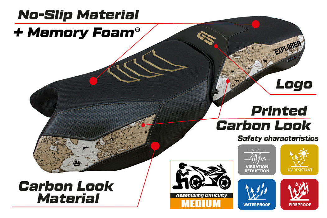 BMW R1250GS Adventure 2019-2024 Seat Cover Tappezzeria Italia Comfort in SE Maps