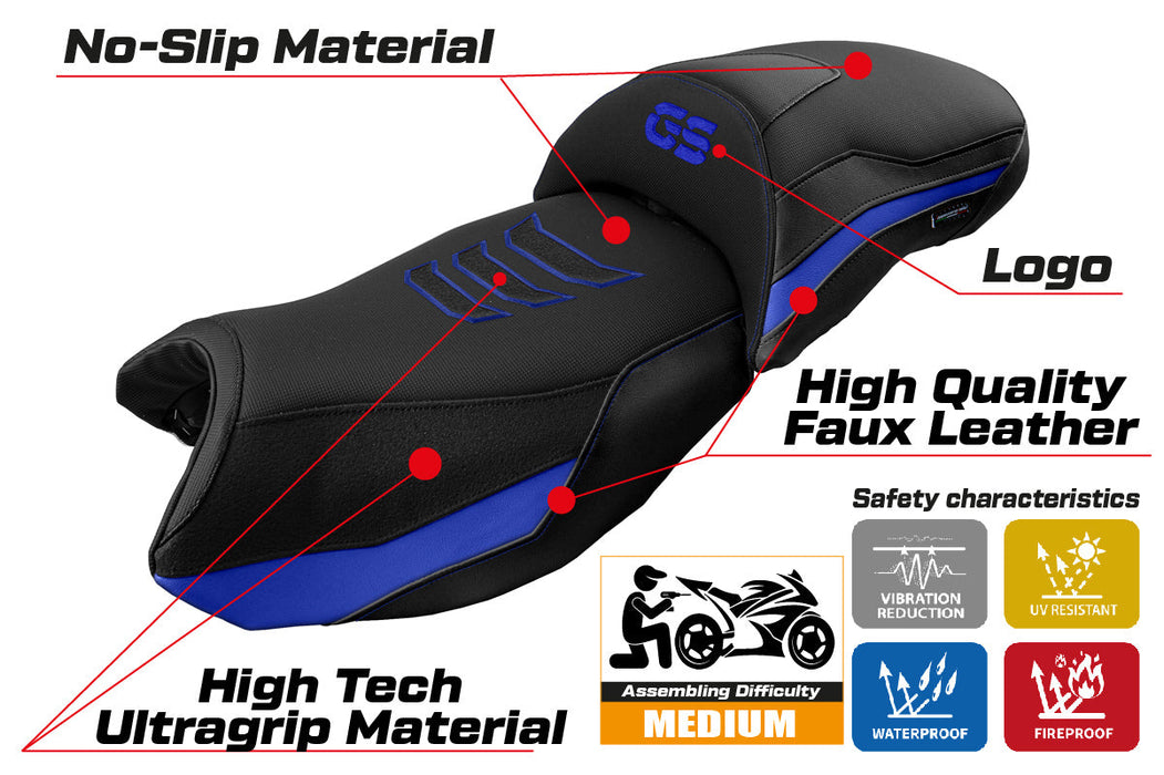 BMW R1250GS 2019-2023 Seat Cover Tappezzeria Italia in Blue and Black SE