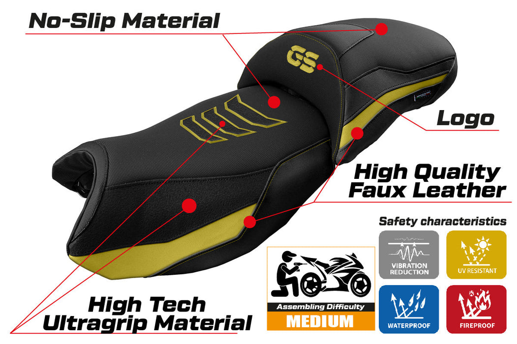 BMW R1250GS 2019-2023 Seat Cover Tappezzeria Italia in Yellow and Black SE
