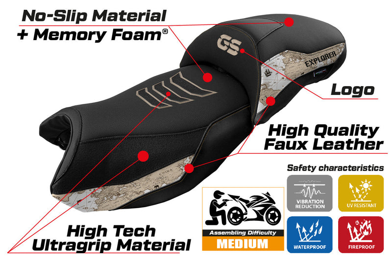 BMW R1250GS 2019-2023 Seat Cover Tappezzeria Italia Comfort in Maps SE