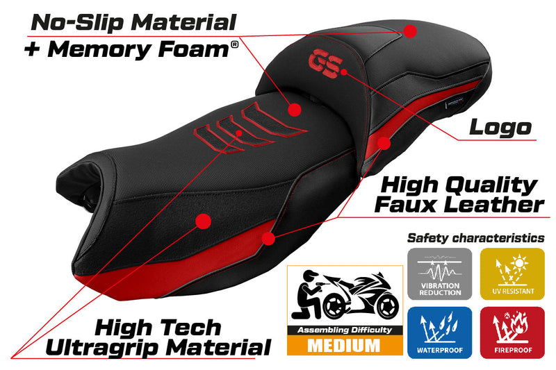 BMW R1250GS 2019-2023 Seat Cover Tappezzeria Italia Comfort in Red SE
