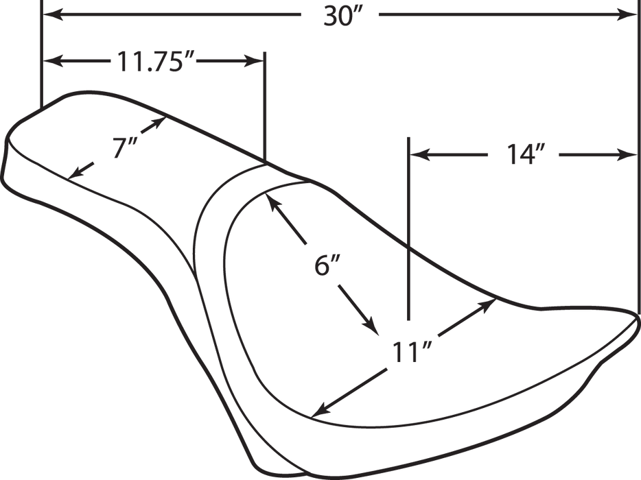 DRAG SPECIALTIES Predator 2-Up Seat - Smooth 0802-0624