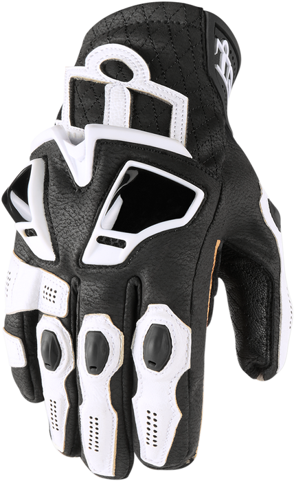 ICON Hypersport™ Short Motorcycle Leather Gloves - White - 3XL 3301-3556
