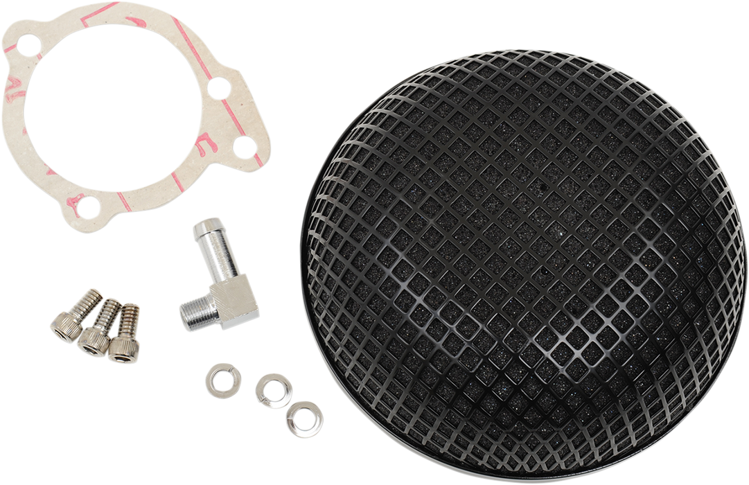 DRAG SPECIALTIES Bob Air Cleaner - Black - Super E and G Carburetor 14-0110SSSB