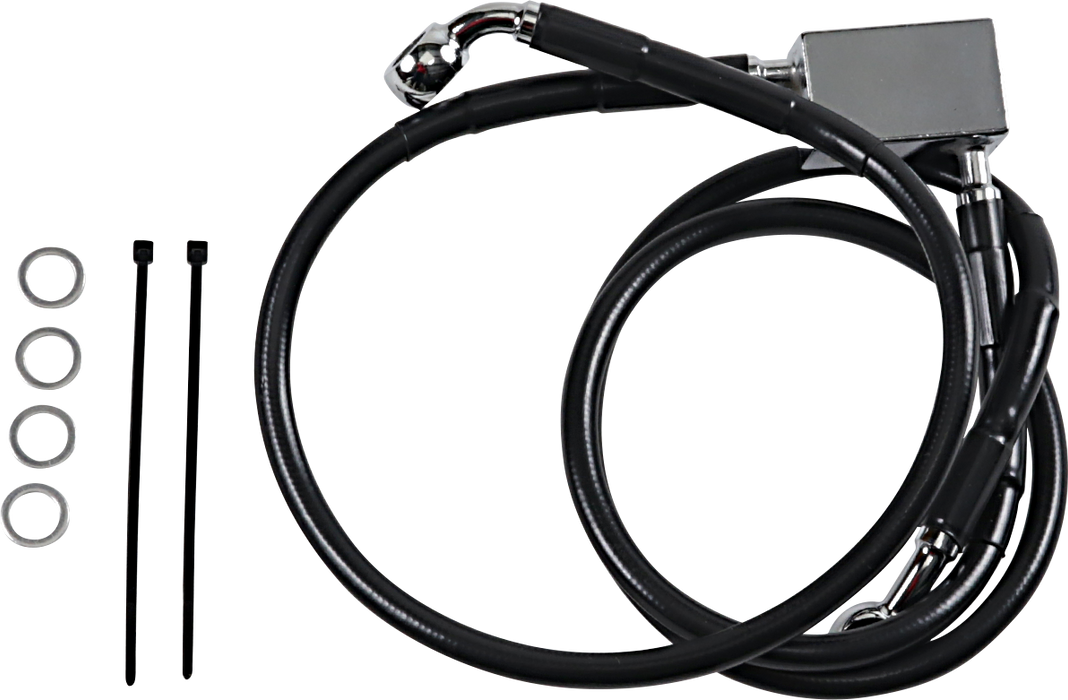 DRAG SPECIALTIES Brake Line - Rear - Black 640221-BLK