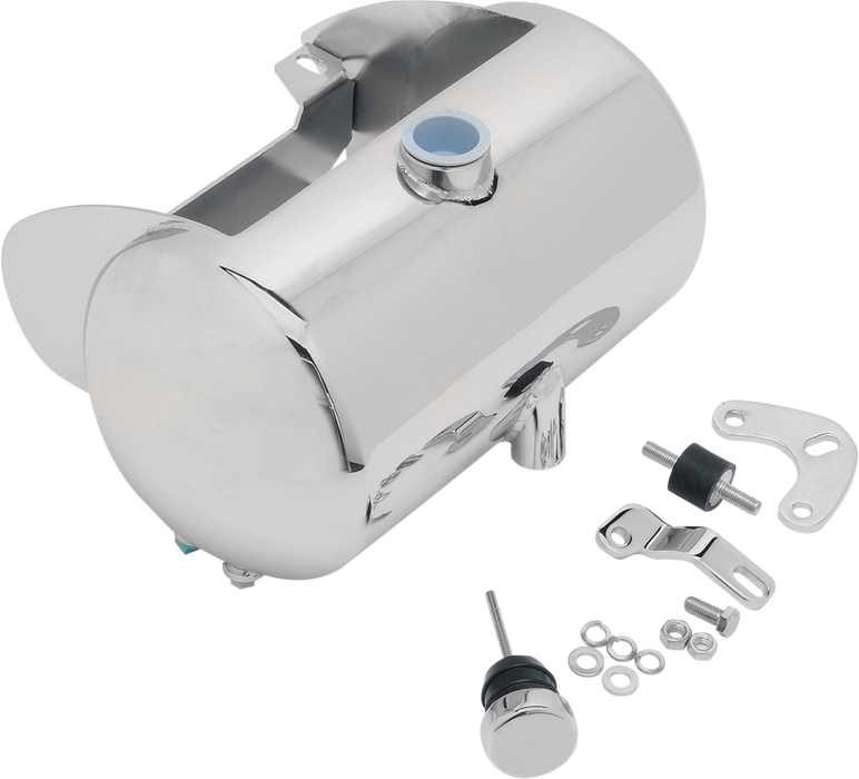 DRAG SPECIALTIES Domed Center Fill Oil Tank 1/8" FITTINGS, 1/4" DRAIN 241306