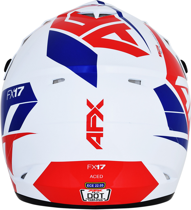 AFX FX-17 Motorcycle Helmet - Aced - Red/White/Blue - Large 0110-6481