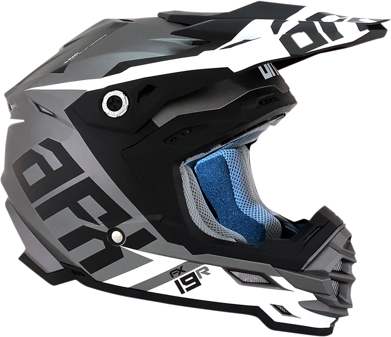 AFX FX-19R Motorcycle Helmet - Racing - Frost Gray - Large 0110-7075