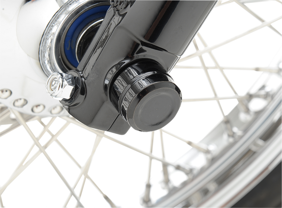 DRAG SPECIALTIES Axle Cap - Front - Black 0214-0831