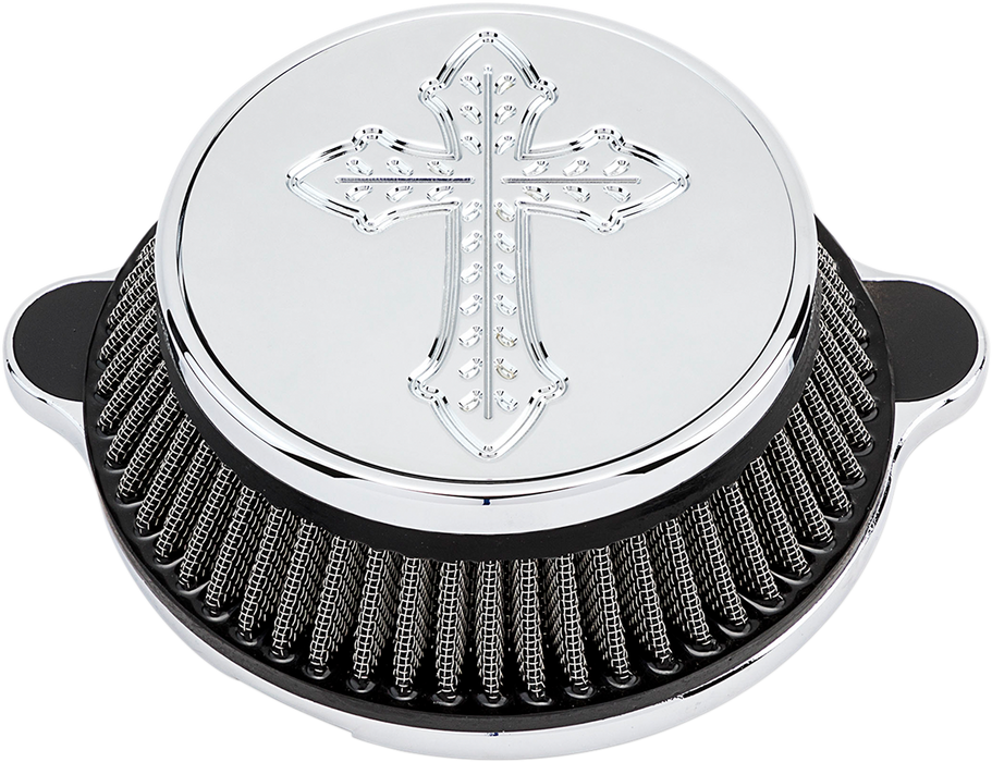 LA CHOPPERS Spanish Cross Air Cleaner - Chrome - M8 LA-2396-03