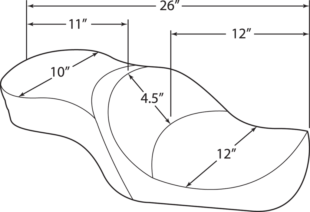 DRAG SPECIALTIES Low Profile Seat - Stitched - XL '04-'22 NO RUBBER BUMPERS 0804-0258