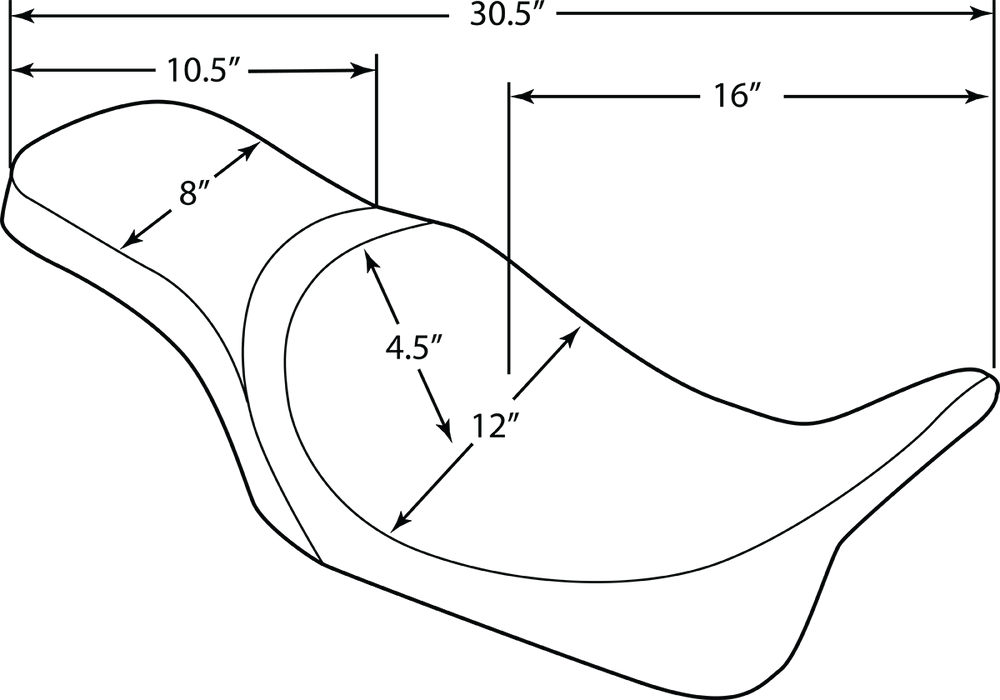 DRAG SPECIALTIES Predator 2-Up Seat - Vinyl - FL '08-'22 0801-1268