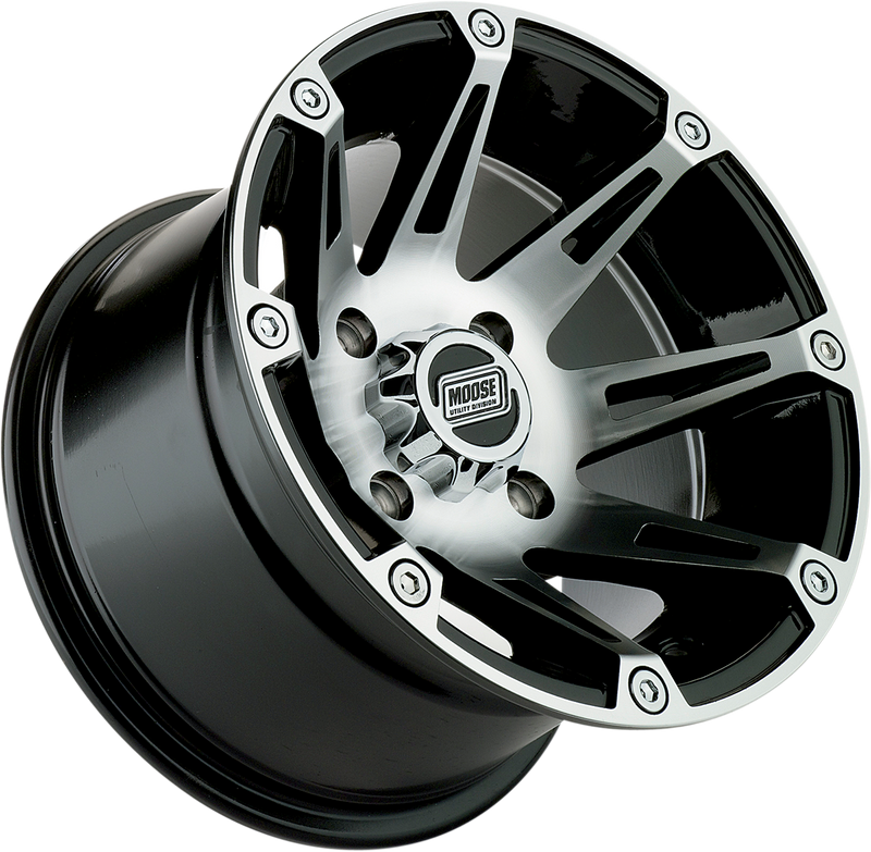 MOOSE UTILITY Wheel - 387X - Front - Machined Black - 12x7 - 4/156 - 4+3 387MO127156BW4