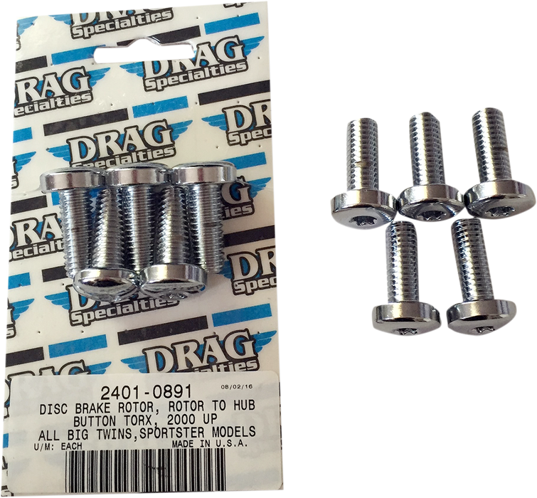 DRAG SPECIALTIES Rotor to Hub Rear Kit - Chrome MK772