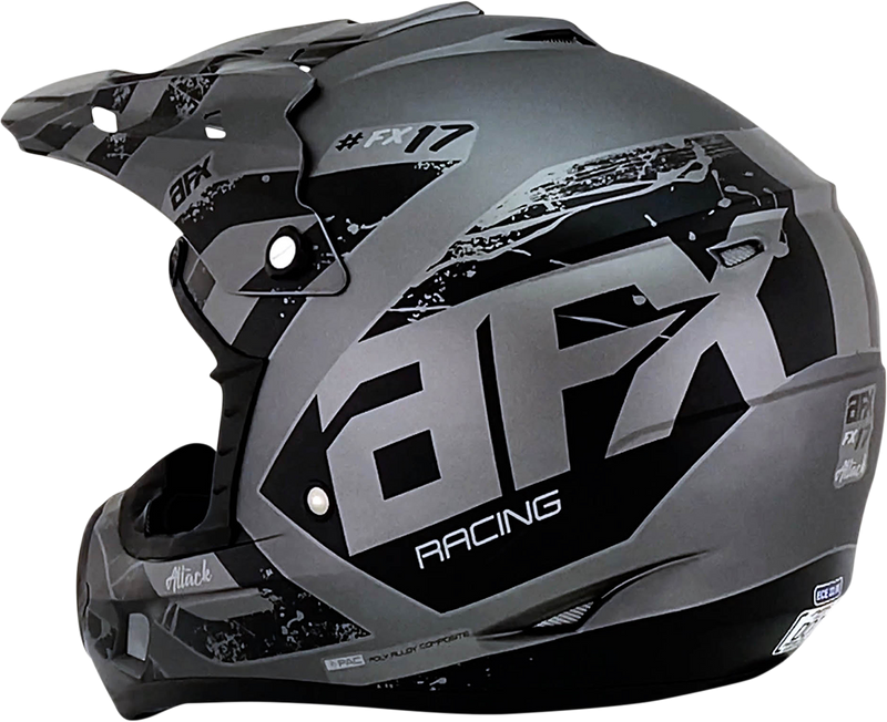 AFX FX-17 Motorcycle Helmet - Attack - Frost Gray/Matte Black - Medium 0110-7138