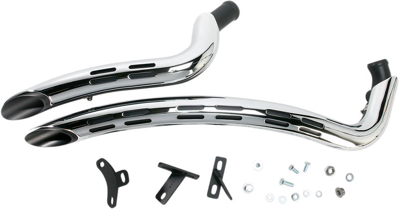 BASSANI XHAUST Sweeper Exhaust - Black/Chrome For Harley-Davidson  1SD2F