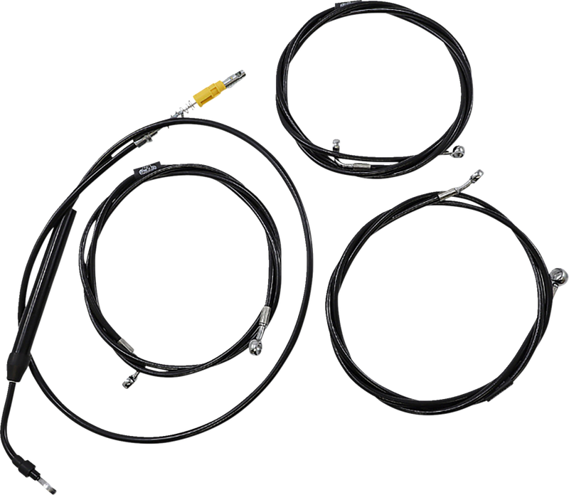LA CHOPPERS Handlebar Cable/Brake Line Kit - Stock Ape Hanger Handlebars - Midnight LA-8058KT-08M
