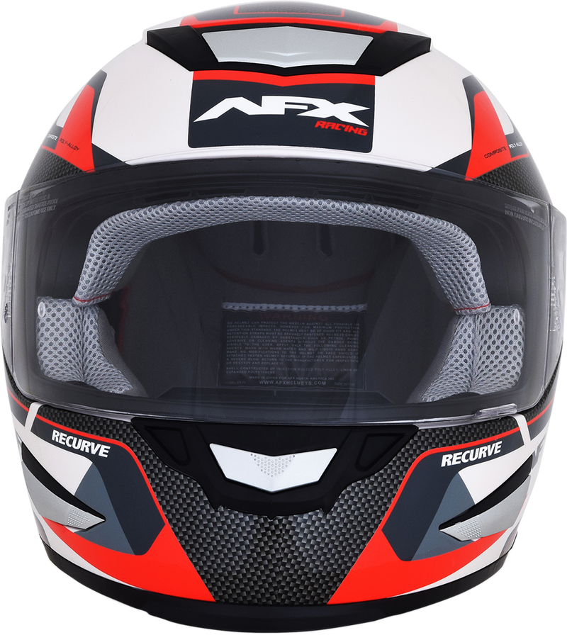 AFX FX-99 Motorcycle Helmet - Recurve - Pearl White/Red - Medium 0101-11127
