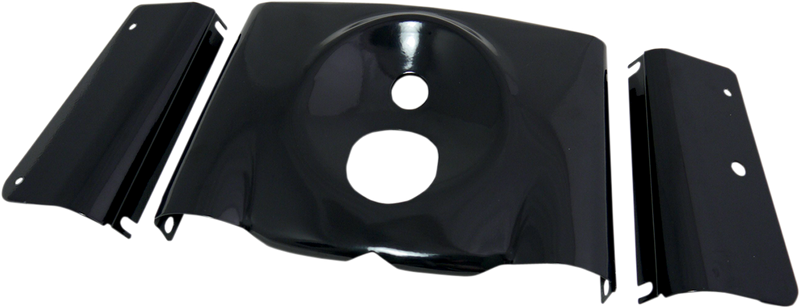DRAG SPECIALTIES 3-Piece Fork Tins - Gloss Black - Smooth - '86-'17 FLST 76914B