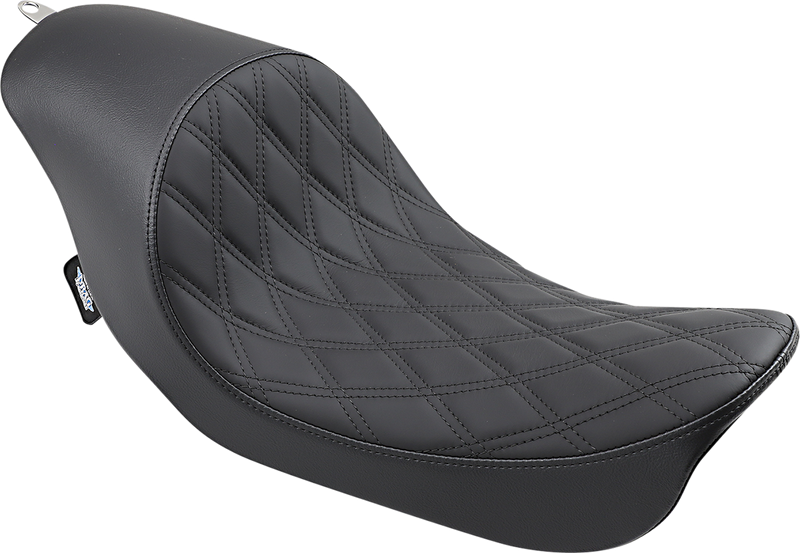 DRAG SPECIALTIES Seat - 3/4 Low Solo - Diamond Stitch - Black 0803-0543