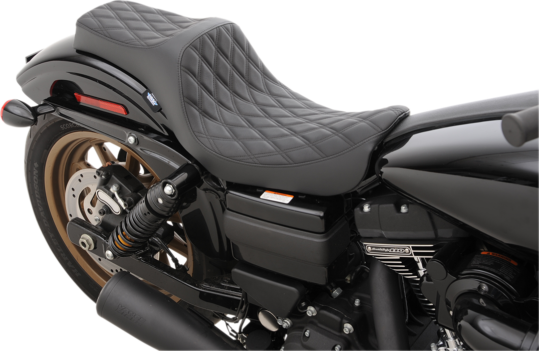 DRAG SPECIALTIES Predator III Seat - Double Diamond - Black Stitching 0803-0602