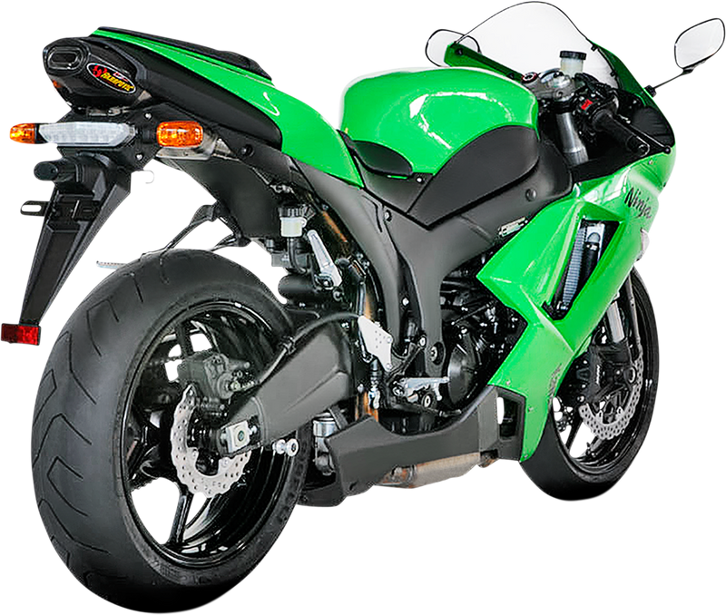 Kawasaki ZX6R 2007-2008 Exhaust Akrapovic Slip-On Muffler in Titanium and Carbon Fiber S-K6SO5-HACT