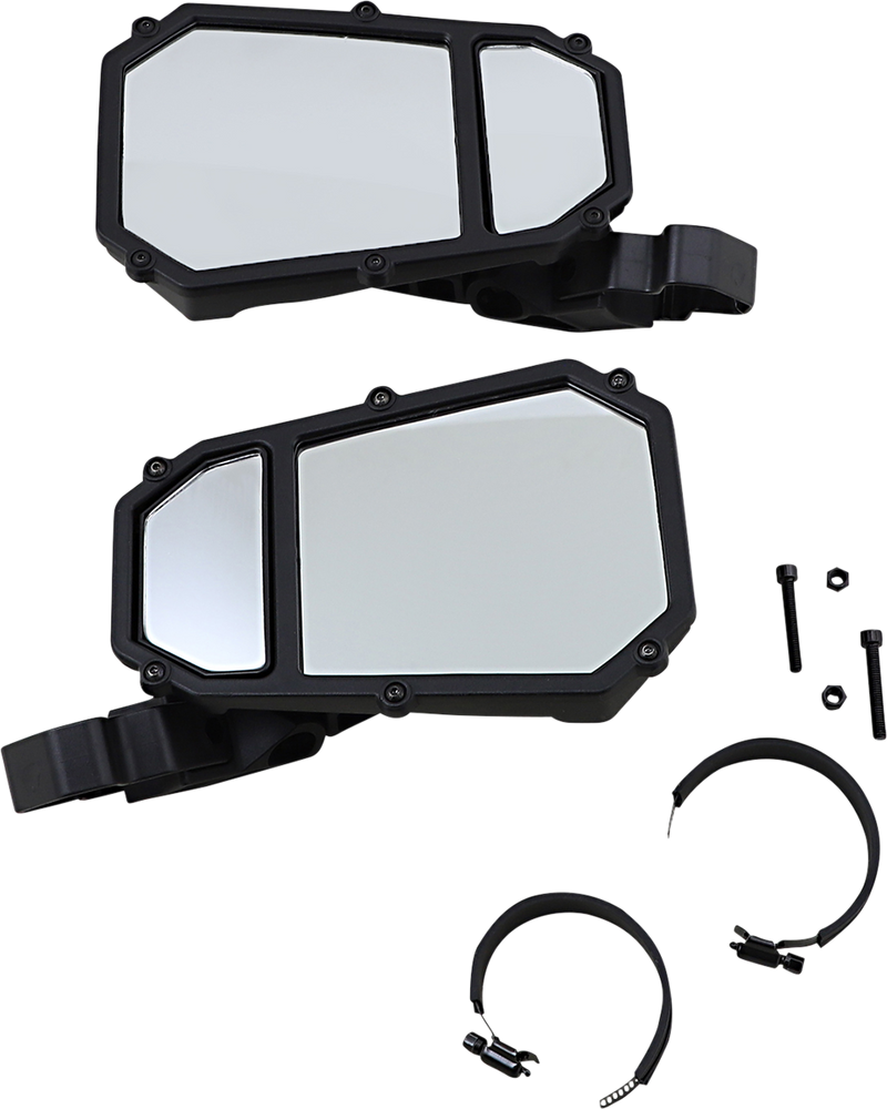 MOOSE UTILITY Mirror - Elite Series Pro - Side View - Hexagon - Black EMIRKIT-ES2