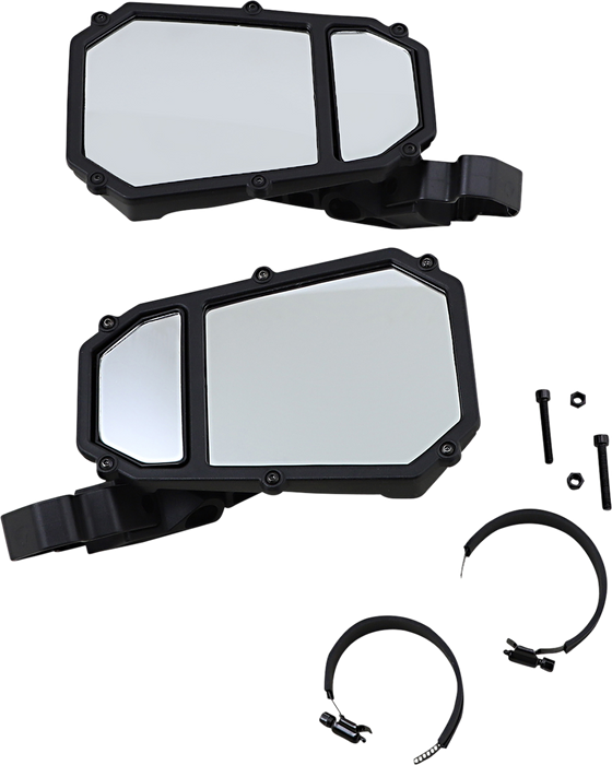 MOOSE UTILITY Mirror - Elite Series Pro - Side View - Hexagon - Black EMIRKIT-ES2