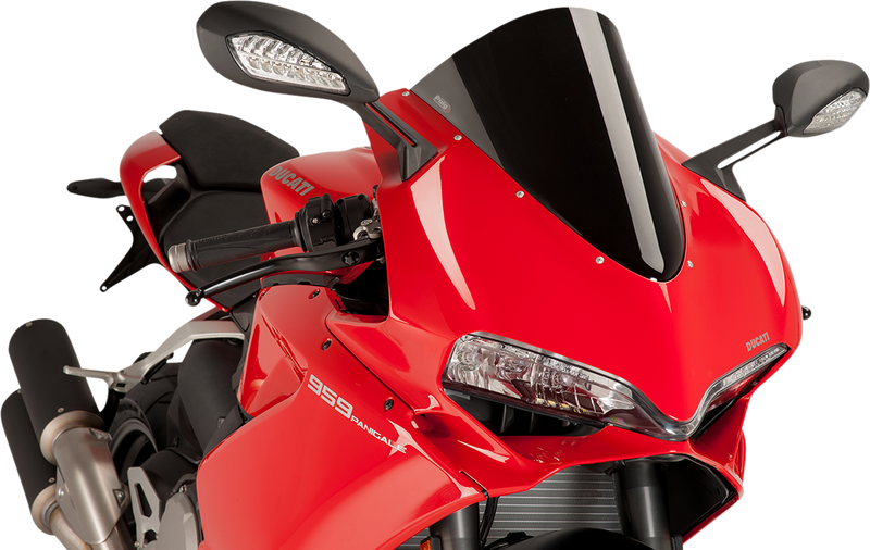 PUIG HI-TECH PARTS Race Windscreen - Black - Panigale 7621N