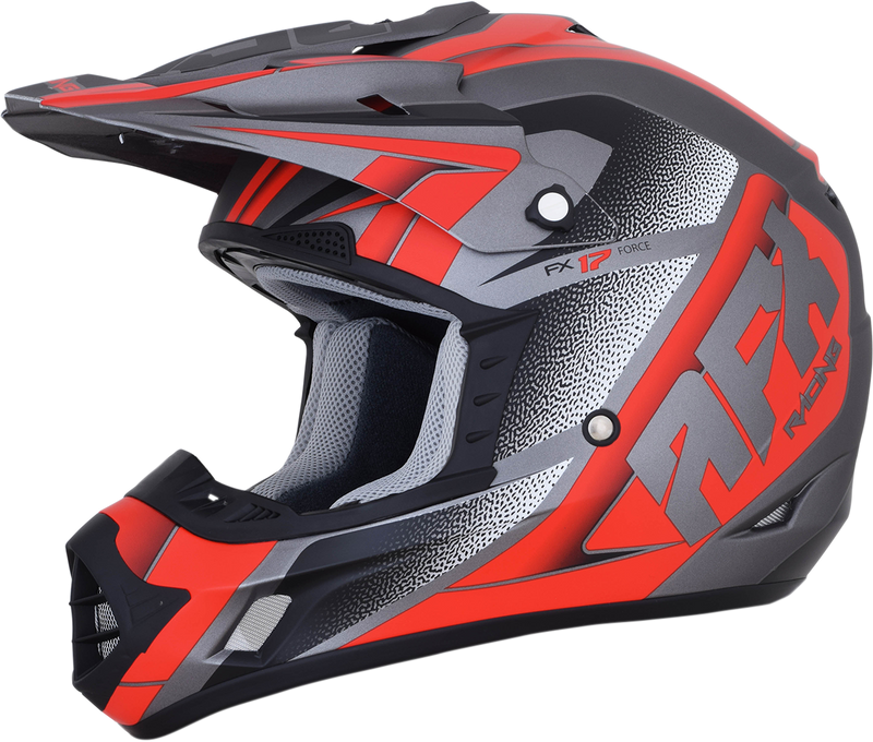AFX FX-17 Motorcycle Helmet - Force - Frost Gray/Red - 2XL 0110-5207