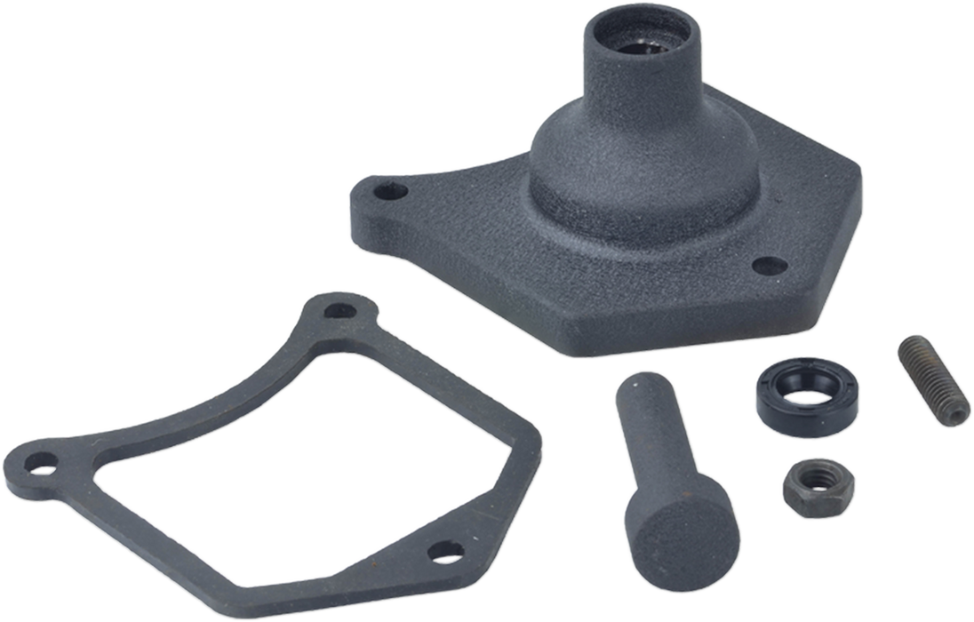 DRAG SPECIALTIES Solenoid End Cover - Starter Button - Black Wrinkle 79-4002