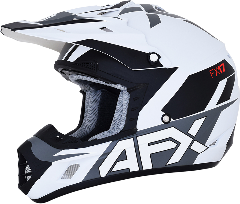 AFX FX-17 Motorcycle Helmet - Aced - Matte White/White - Large 0110-6496