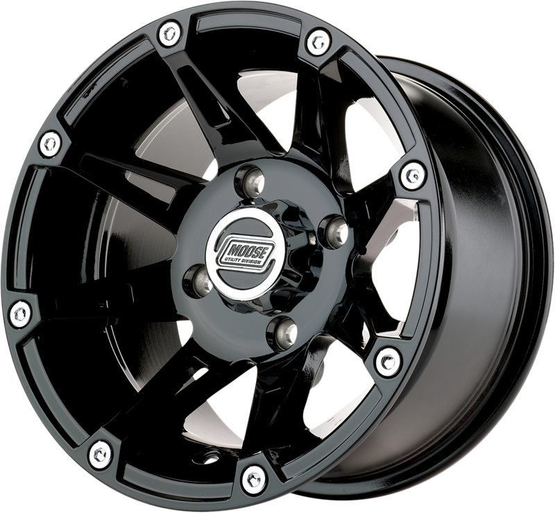 MOOSE UTILITY Wheel - 387X - Front/Rear - Machined Black - 12x7 - 4/4 - 4+3 387MO12744BW4