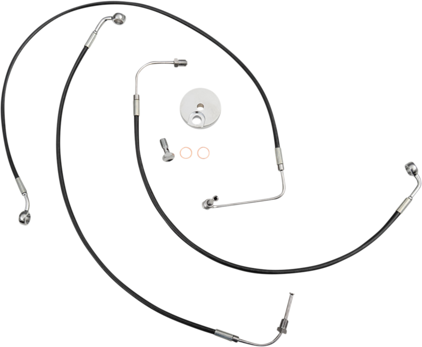 LA CHOPPERS Brake Line - Mini Ape Hanger Handlebars - Black LA-8154B08B